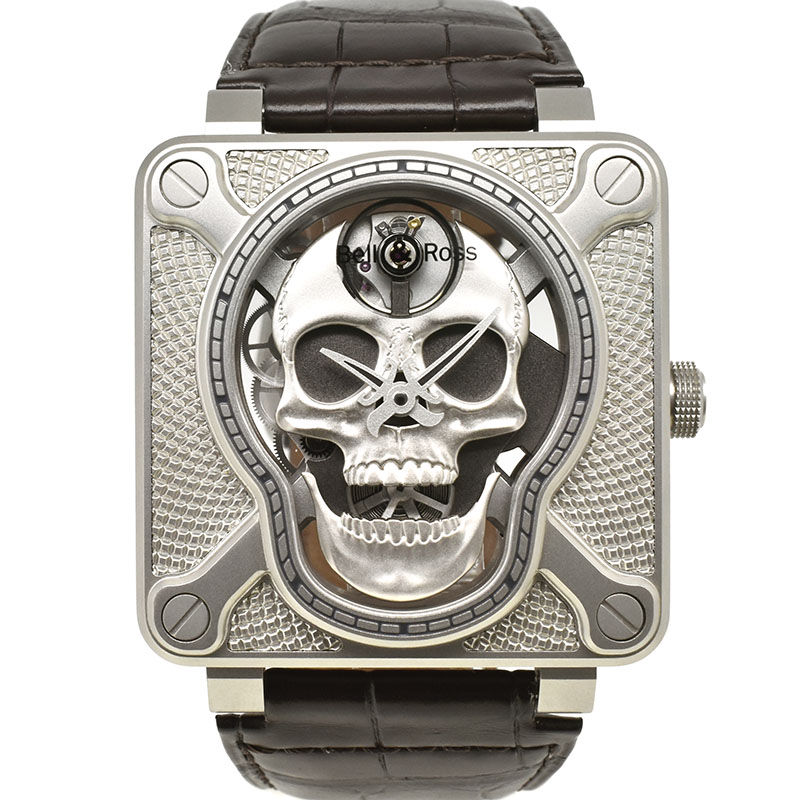 ベル＆ロス　BELL＆ROSS　BR01 ラフィング スカル　BR01-SKULL-SK-ST　世界500本限定　46mm　USED　中古