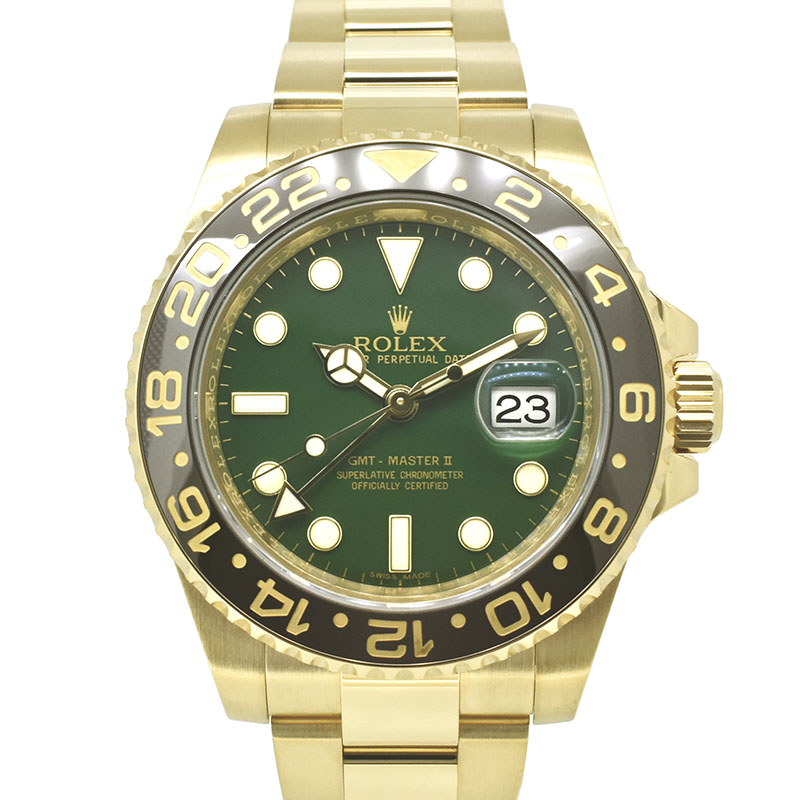 ロレックス　ROLEX　GMTマスター2　Ref.116718LN　グリーン　K18イエローゴールド　40mm　USED　中古