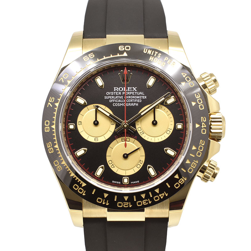 ロレックス　ROLEX　デイトナ　116518LN　ブラック/シャンパン　オイスターフレックス　18KYG　USED　中古