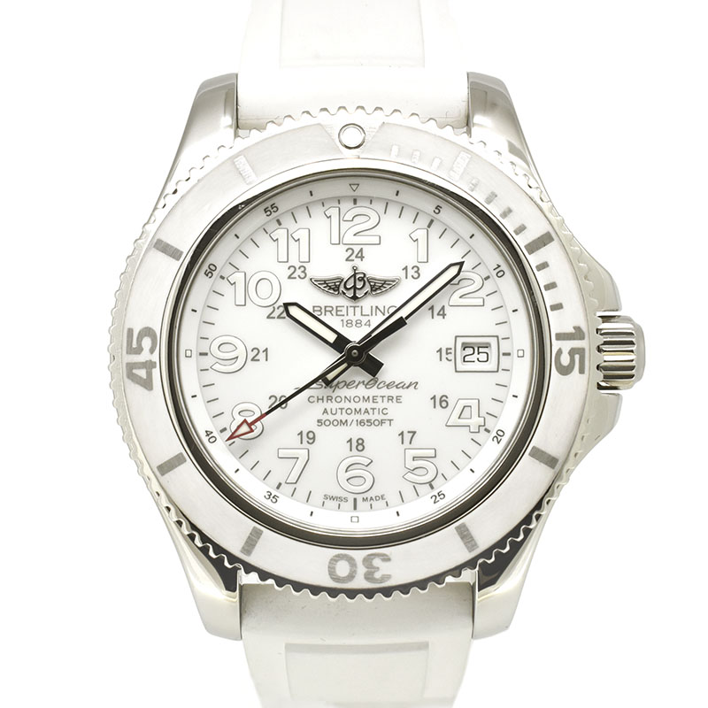 ブライトリング　BREITLING　スーパーオーシャン2 42　A182AJARRC　ホワイト　日本限定　42mm　ラバーベルト　USED　中古