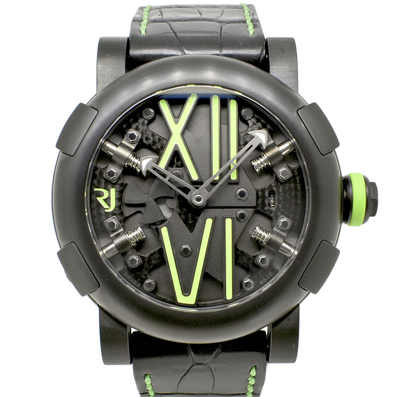 ロマン ジェローム　Romain Jerome　スチームパンク　ブラック&グリーン タイタニック DNA　RJ.T.AU.SP.005.03　SS　革ベルト　世界99本限定　50mm　未使用品