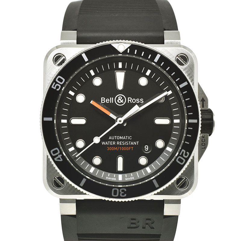 ベル＆ロス　BELL＆ROSS　BR0392-D-BL-ST/SRB　BR03-92 ダイバー ラバー　42mm　USED　中古