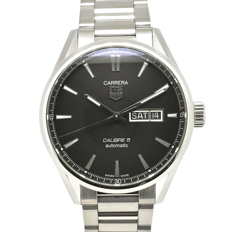 タグホイヤー　TAG HEUER　カレラ デイデイト キャリバー5　WAR201A.BA0723　SS　ブラック　41mm　USED　中古