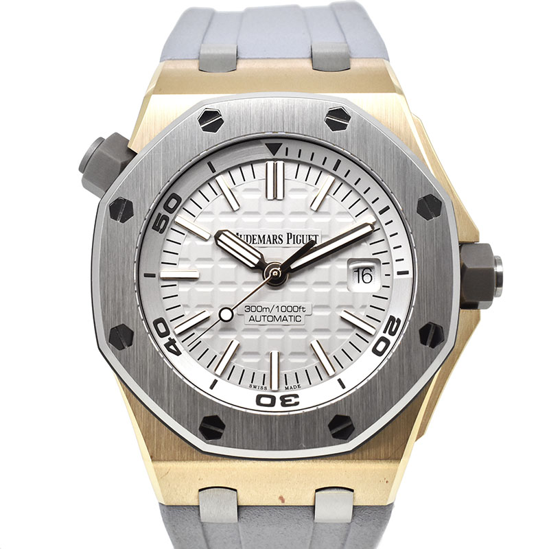 オーデマ・ピゲ　AUDEMARS PIGUET　ロイヤルオーク オフショアダイバー　15711OI.OO.A006CA.01　ラバー　グレー　ブティック500本限定　18KPG　42mm　USED　中古