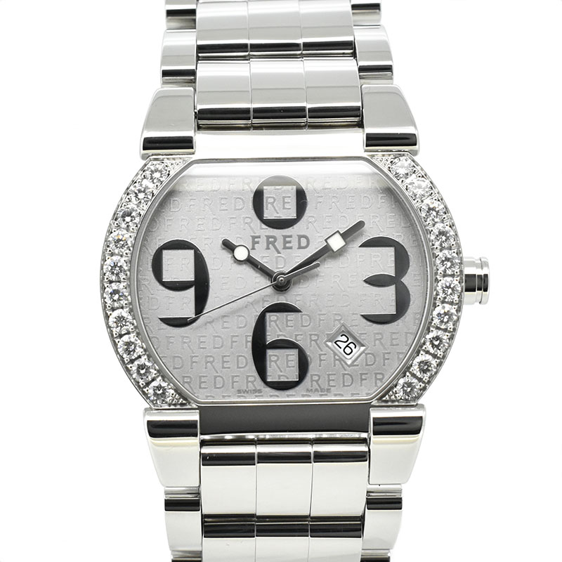 フレッド　FRED　ムーブワン ベゼルダイヤ　FD014112　シルバー　36×31mm　USED　中古