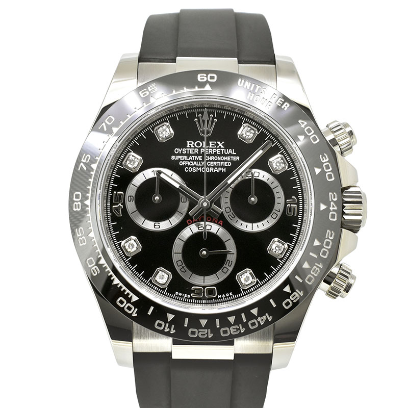 ロレックス　ROLEX　デイトナ　116519LNG　8Pダイヤ　18KWG　ブラック　オイスターフレックス　40mm　国内正規品　USED　中古
