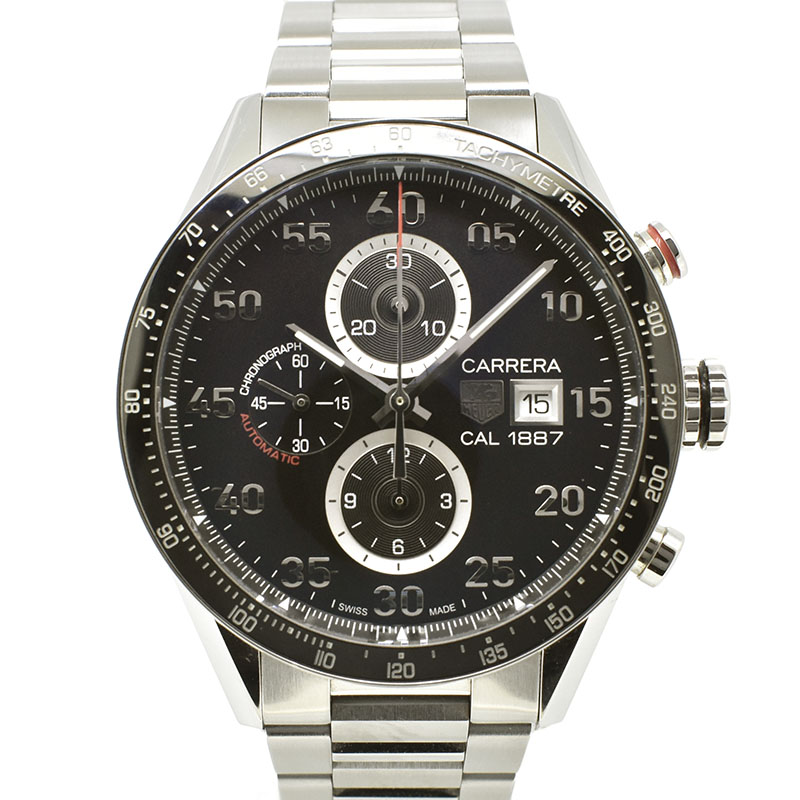 タグホイヤー　TAG HEUER　カレラ タキメータークロノ キャリバー1887　CAR2A10.BA0799　ブラック　SS　43mm　USED　中古