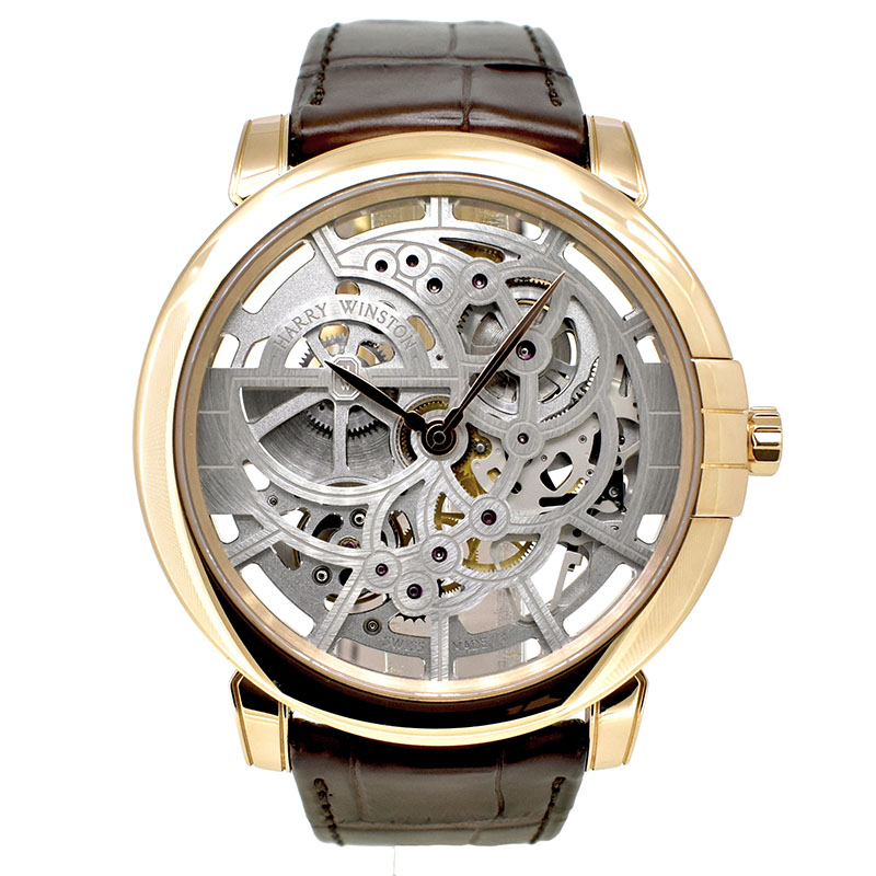 ハリーウィンストン　HARRY WINSTON　ミッドナイト Sスケルトン　MIDAHM42RR001　ローズゴールド　42mm　USED　中古