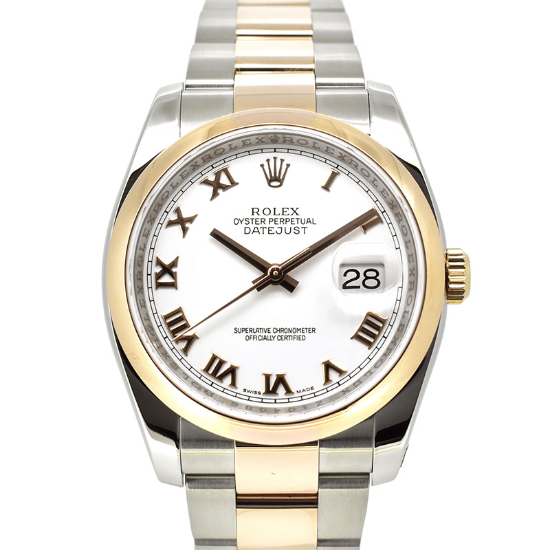 ロレックス　ROLEX　デイトジャスト36　Ref.116201　ホワイトローマ  18KERG/SS　36mm　国内正規品　未使用品