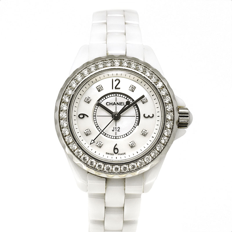 シャネル　CHANEL　J12　H2572　ダイヤモンド　29mm　ホワイトシェル　USED　中古