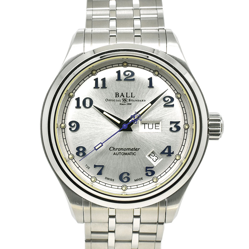 ボールウォッチ　BALL　トレインマスター クリーブランド エクスプレス　NM1058D-SCJ-SL  シルバー　SS　41mm　USED　中古