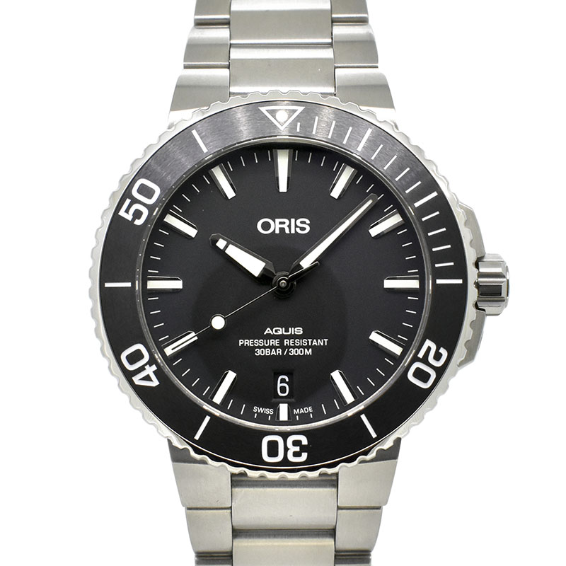 オリス　ORIS　アクイス デイト　733 7732 4124M　ブラック　39mm　USED　中古