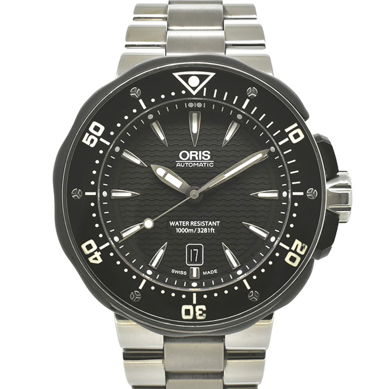 オリス　ORIS　プロダイバーデイト　733 7646 7154　チタン　49mm　ブラック　USED　中古