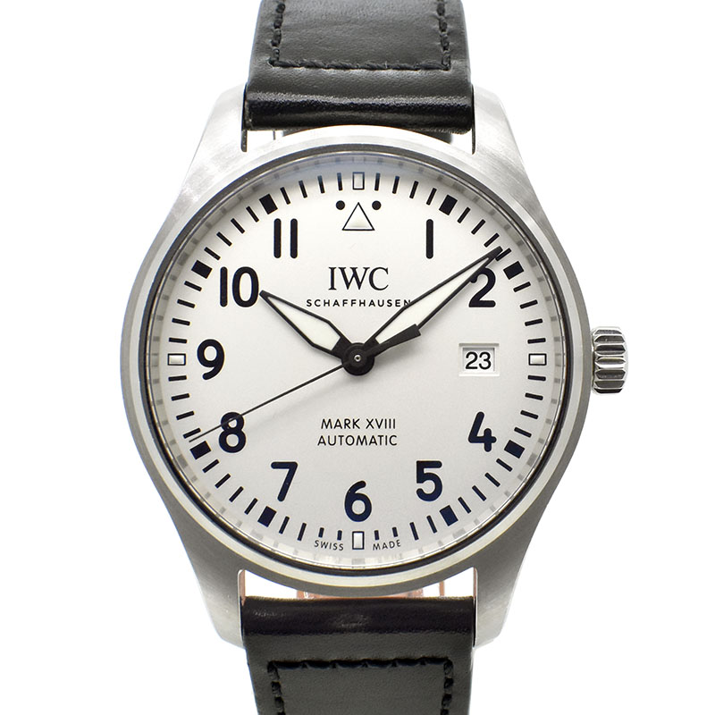 IWC　パイロットウォッチ　マーク18　IW327002　40mm　シルバー　革　USED　中古