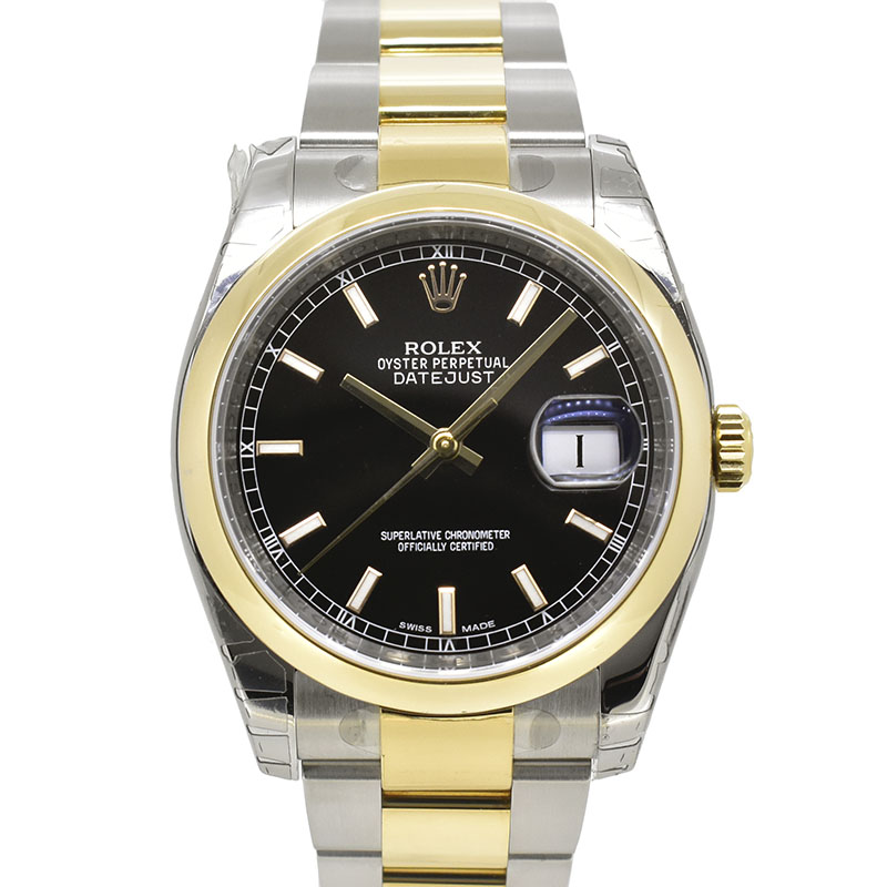 ロレックス　ROLEX　デイトジャスト　Ref.116203　ブラック  18KYG/SS　36mm　未使用品