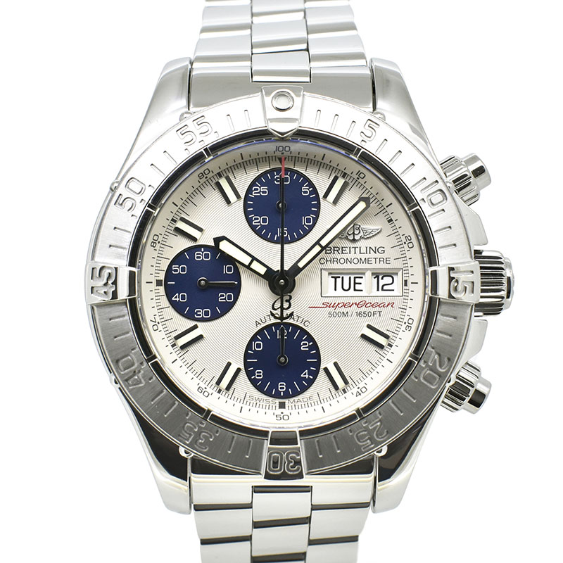 ブライトリング　BREITLING　クロノスーパーオーシャン　A13340　シルバー/ブルー　42mm　SS　日本限定　USED　中古