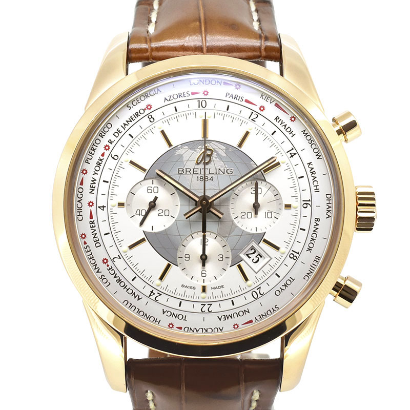 ブライトリング　BREITLING　トランスオーシャン クロノグラフ ユニタイム　R050A33WBA　18Kレッドゴールド　46mm　USED　中古