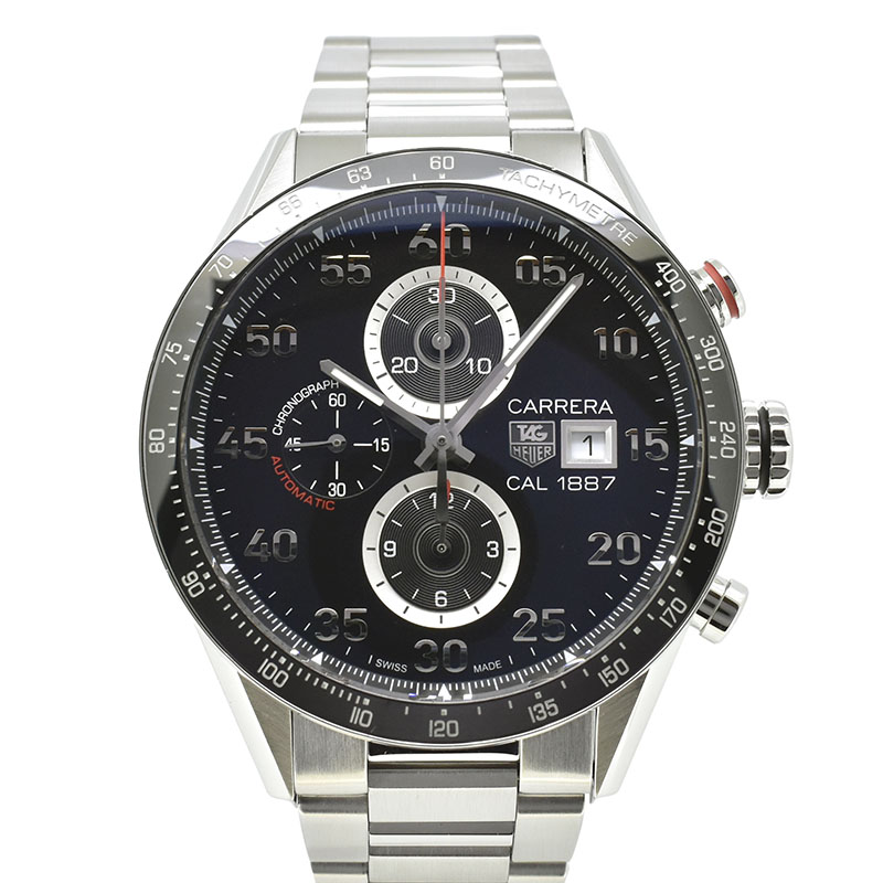 タグホイヤー　TAG HEUER　カレラ タキメータークロノ キャリバー1887　CAR2A10.BA0799　ブラック　SS　43mm　USED　中古