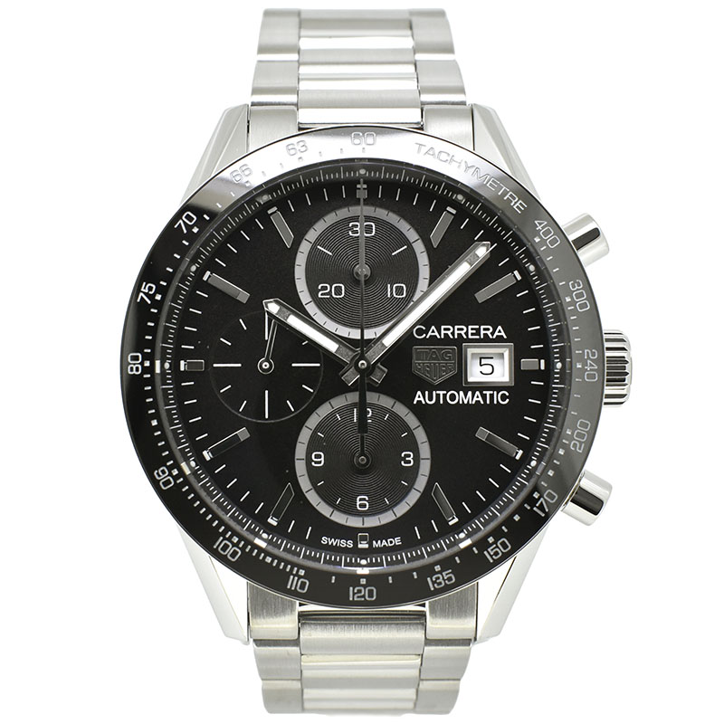 タグホイヤー　TAG HEUER　カレラタキメータークロノグラフ　キャリバー16　CV201AJ.BA0715　SS　ブラック　41mm　USED　中古