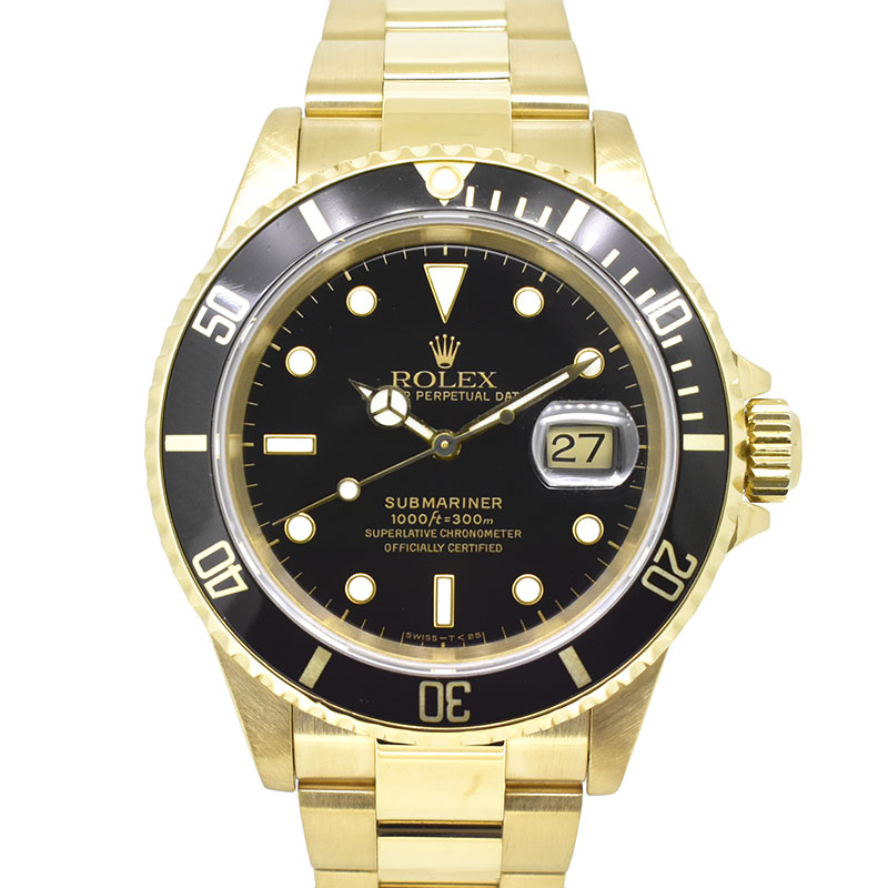 ロレックス　ROLEX　サブマリーナデイト　Ref.16618　18KYG　X番　ブラック　40mm　USED　中古