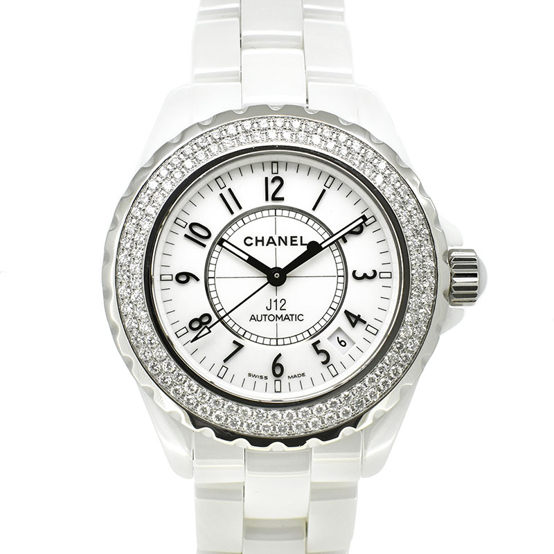 シャネル　CHANEL　J12　H0969　38mm　ベゼルダイヤ　ホワイトセラミック　USED　中古