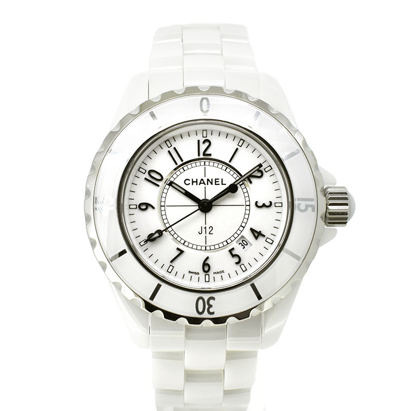 シャネル Chanel J12 ホワイト 白 セラミック H0968 レディース クォーツ 33mm Used 中古 Zetton ゼットン