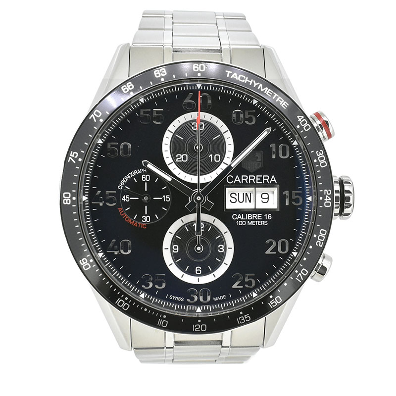 タグホイヤー　TAG HEUER　カレラ タキメトリック クロノデイデイト ブラック　CV2A10.BA0796　自動巻　SS　43mm　USED　中古