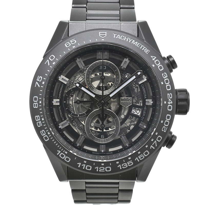 タグホイヤー　TAG HEUER　カレラ クロノグラフ キャリバー ホイヤー01 ブラックセラミック　CAR2A91.BH0742　45mm　USED　中古