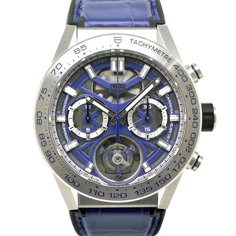 タグホイヤー　TAG HEUER　カレラ ホイヤー02T トゥールビヨン ブルーエディション　CAR5A8H.FC6448　日本50本限定　45mm　USED　中古　