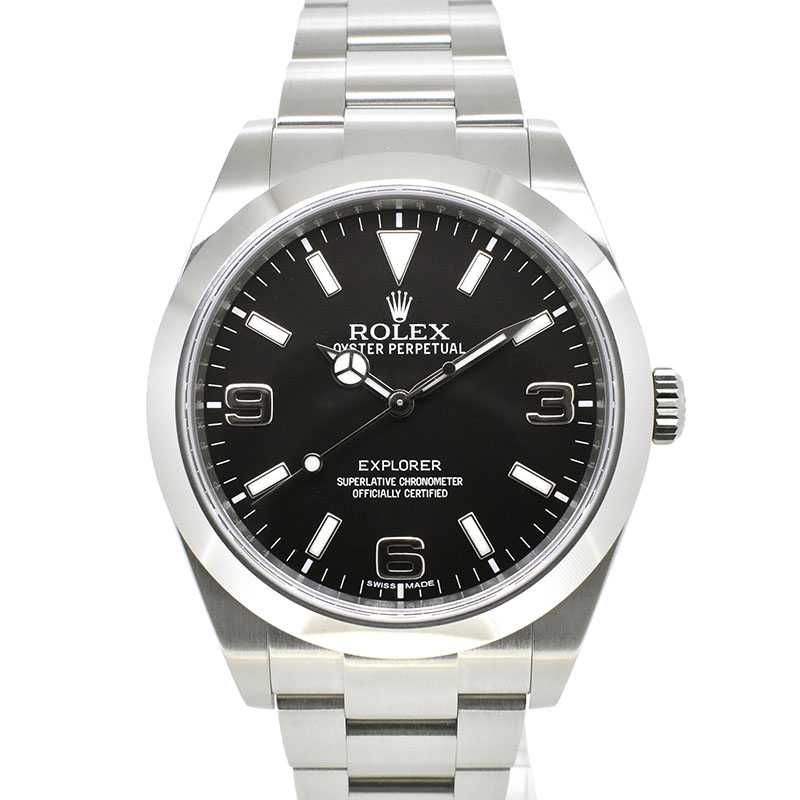 ロレックス　ROLEX　エクスプローラー1　Ref.214270　SS　39mm　メンズ　ブラック　ブラックアウト　ランダム番　USED　中古