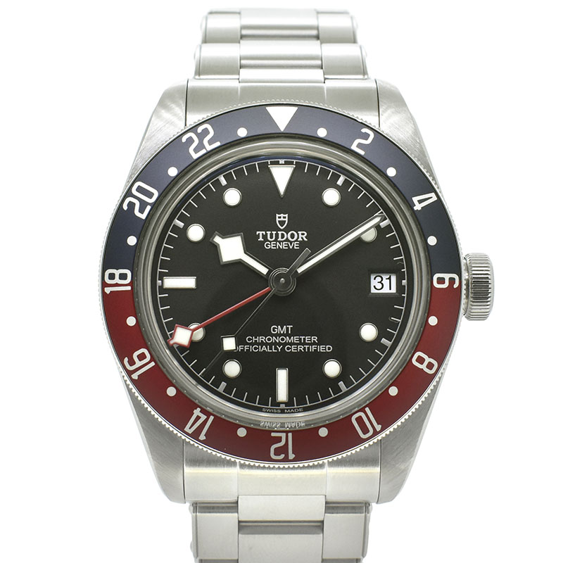 チューダー(チュードル)　TUDOR　ヘリテージ ブラックベイ GMT 青赤ベゼル　79830RB　41mm　ブラック　USED　中古