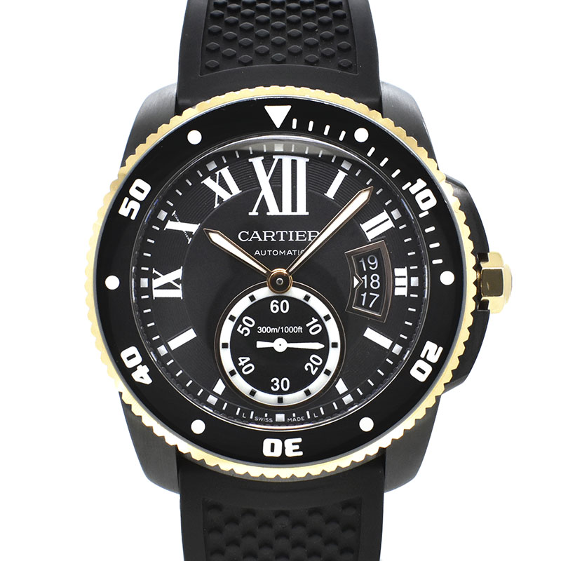 カルティエ　CARTIER　カリブル ドゥ カルティエ ダイバー　W2CA0004　18KPG/DLC加工　ラバー　42mm　USED　中古