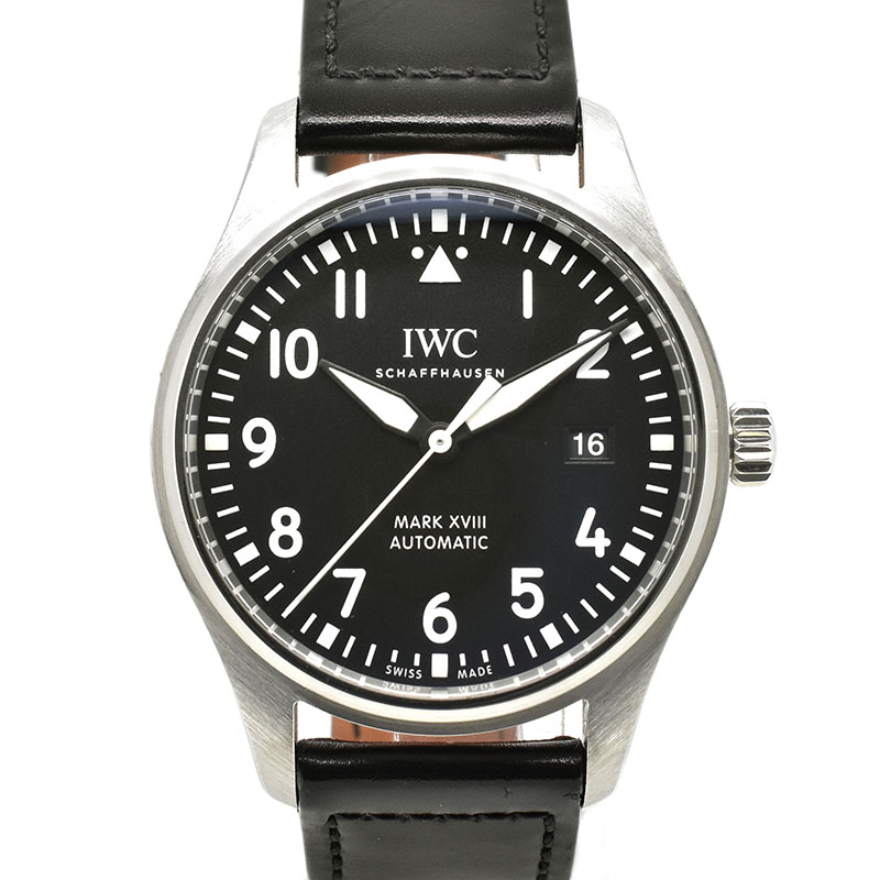 IWC　パイロットウォッチ　マーク18　IW327001　ブラック　革　40mm　USED　中古