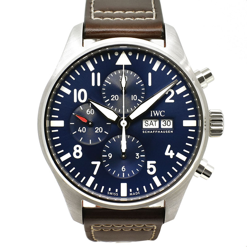 IWC　パイロットウォッチ　クロノグラフ　プティ・プランス　IW377714　デイデイト　SS　ブルー　43mm　自動巻　USED　中古