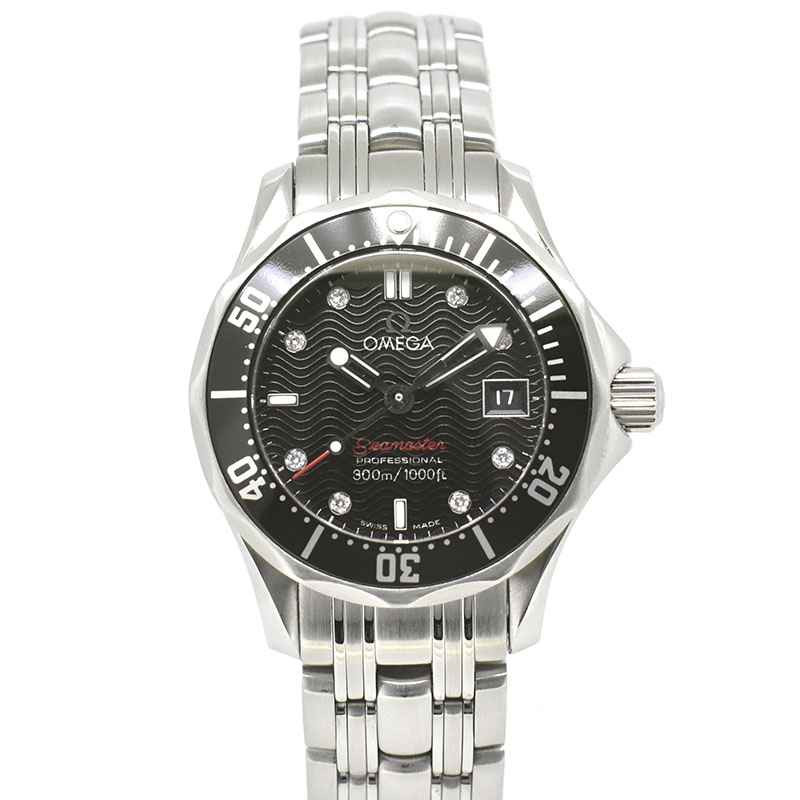 オメガ　OMEGA　シーマスタープロフェッショナル　212.30.28.61.51.001　8Pダイヤ　ブラック　28mm　クォーツ　USED　中古
