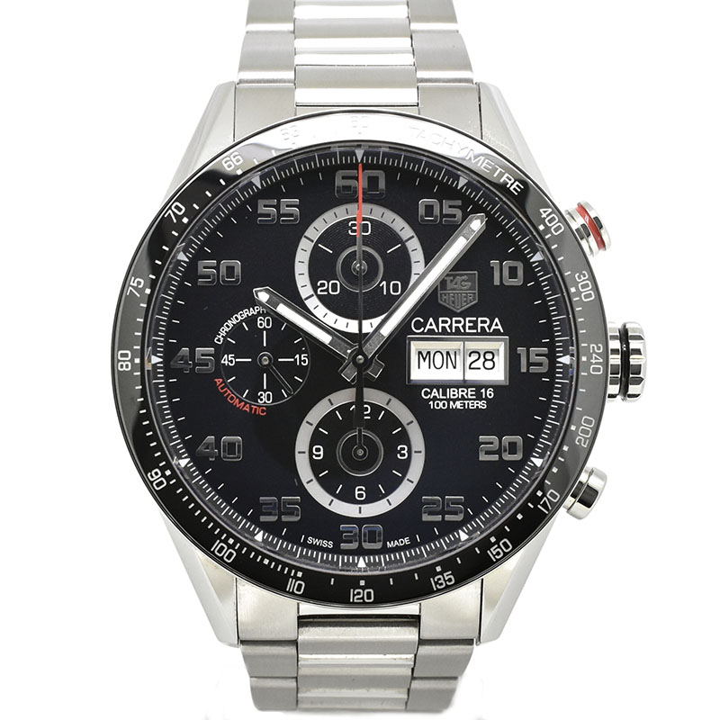 タグホイヤー　TAG HEUER　カレラタキメータークロノ　デイデイト　CV2A1R.BA0799　ブラック　SS　43mm　USED　中古