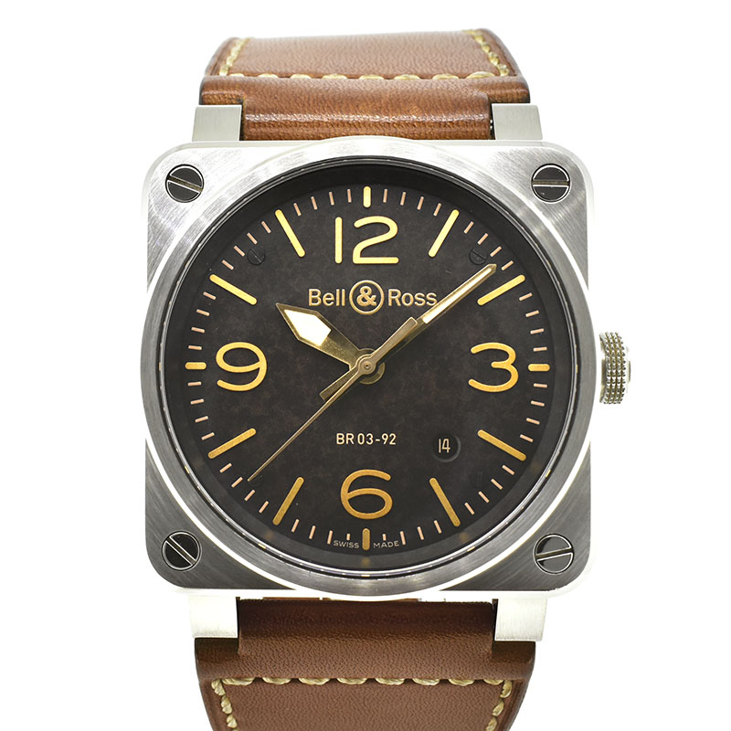 ベル＆ロス　BELL＆ROSS　BR03-92 ゴールデンヘリテージ　BR0392-ST-G-HE/SCA/2　ブラック　42mm　USED　中古