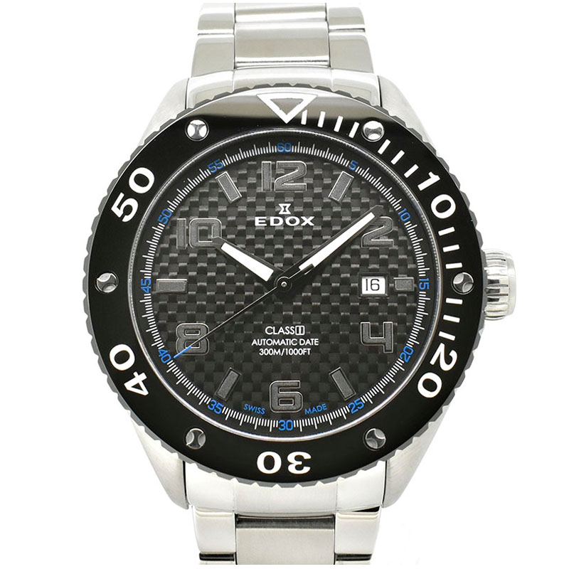 エドックス　EDOX　クラスワン オートマティック　80079-3-NIN2　45mm　ブラック　USED　中古