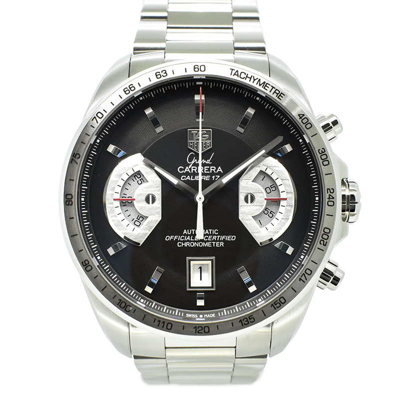 タグホイヤー　TAG HEUER　グランドカレラ　クロノグラフ　CAV511A.BA0902　キャリバー17RS　ブラック　43mm　USED　中古