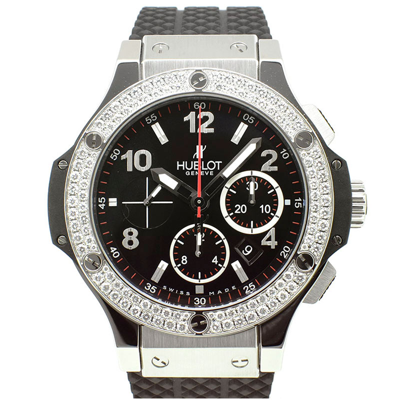 ウブロ　HUBLOT　ビッグバン ベゼルダイヤ　301.SX.130.RX.114　SS　44mm　ブラック　ラバーベルト　USED　中古