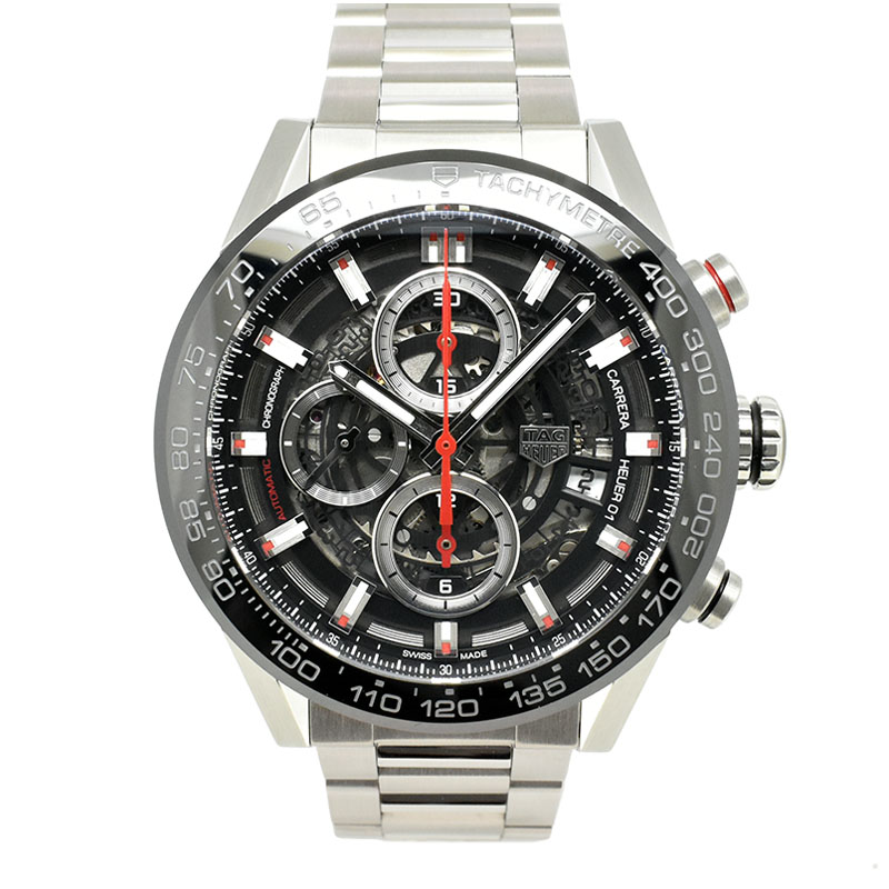 タグホイヤー　TAG HEUER　カレラ　キャリバーホイヤー01　CAR201V.BA0714　43mm　ブラック　USED　中古