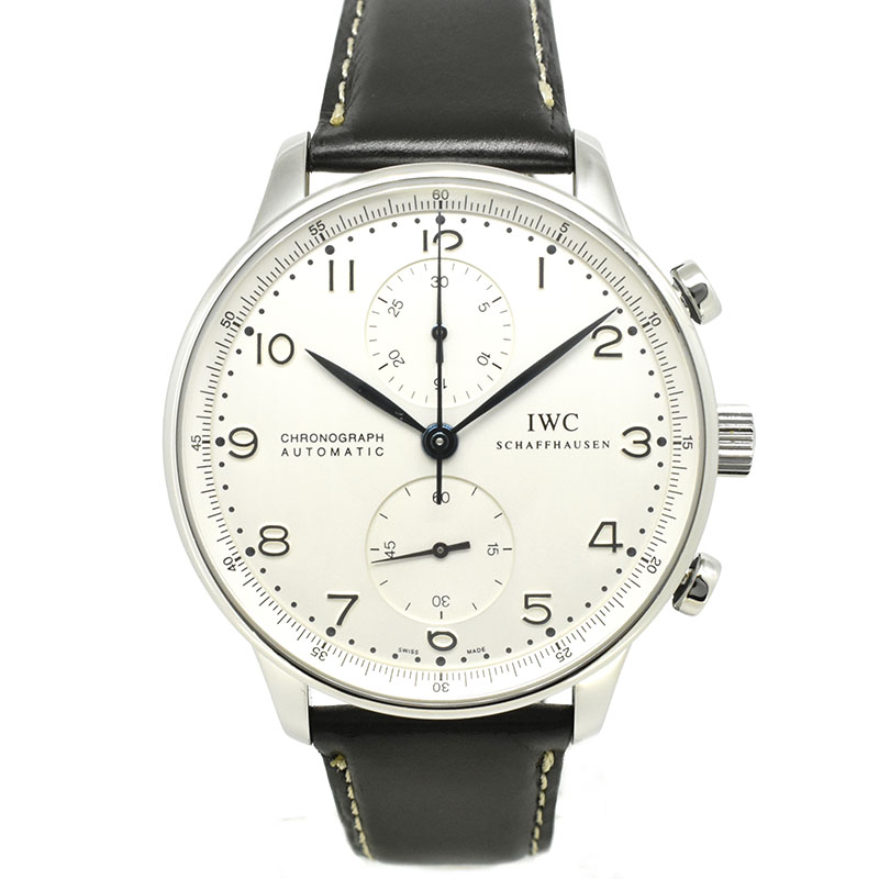 IWC　ポルトギーゼ　クロノグラフ　シルバー　青針　IW371417　自動巻　USED　中古