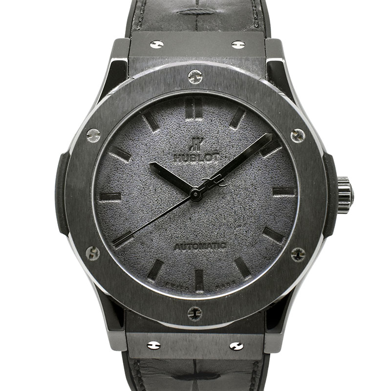 ウブロ　HUBLOT　クラシックフュージョン ベルルッティ オールブラック　511.CM.0500.VR.BER16　世界500本限定　セラミック　ヴェネチアレザー　45mm　USED　中古