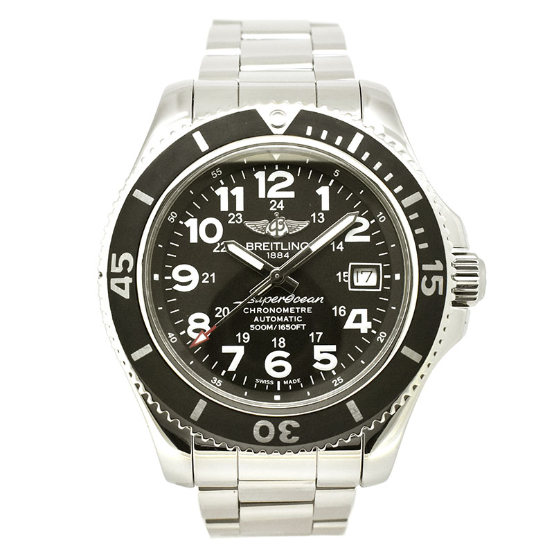 ブライトリング　BREITLING　スーパーオーシャン2　42　A182B67PSS　ブラック　SS　42mm　USED　中古