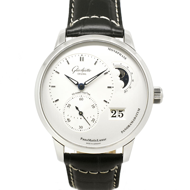 グラスヒュッテ オリジナル　Glashutte Original　パノマティックルナ　1-90-02-42-32-50　シルバー　40mm　USED　中古