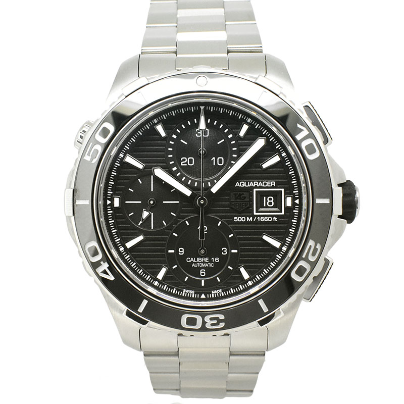 タグホイヤー　TAG HEUER　アクアレーサー クロノグラフ　CAK2110.BA0833　SS　43mm　ブラック　USED　中古