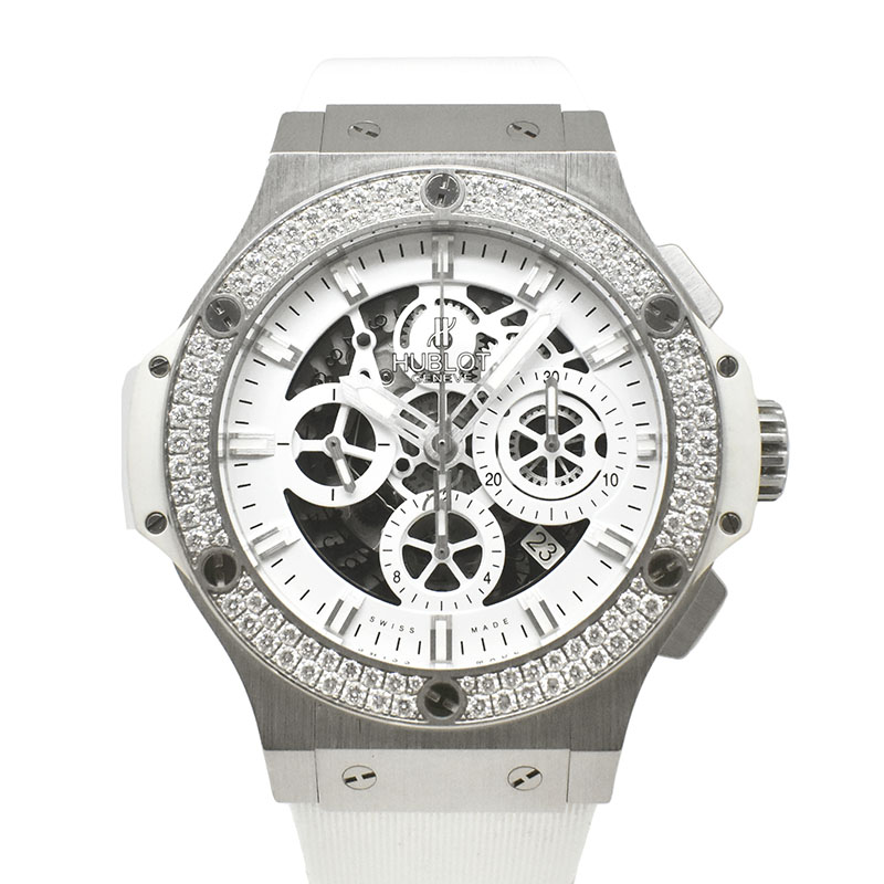 ウブロ　HUBLOT　アエロバン オールホワイト ダイヤモンド　311.SE.2010.RW.1104.JSM12　日本限定　44mm　USED　中古