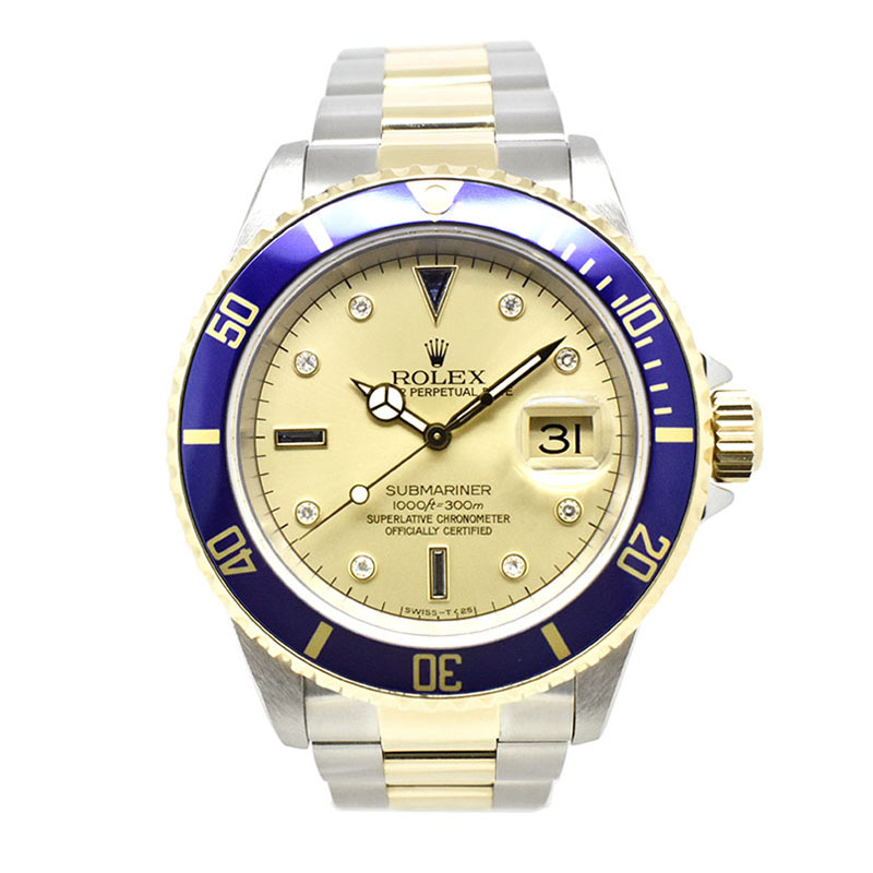 ロレックス　ROLEX　サブマリーナデイト　Ref.16613SG　シャンパン　SS×YG　A番　40mm　USED　中古