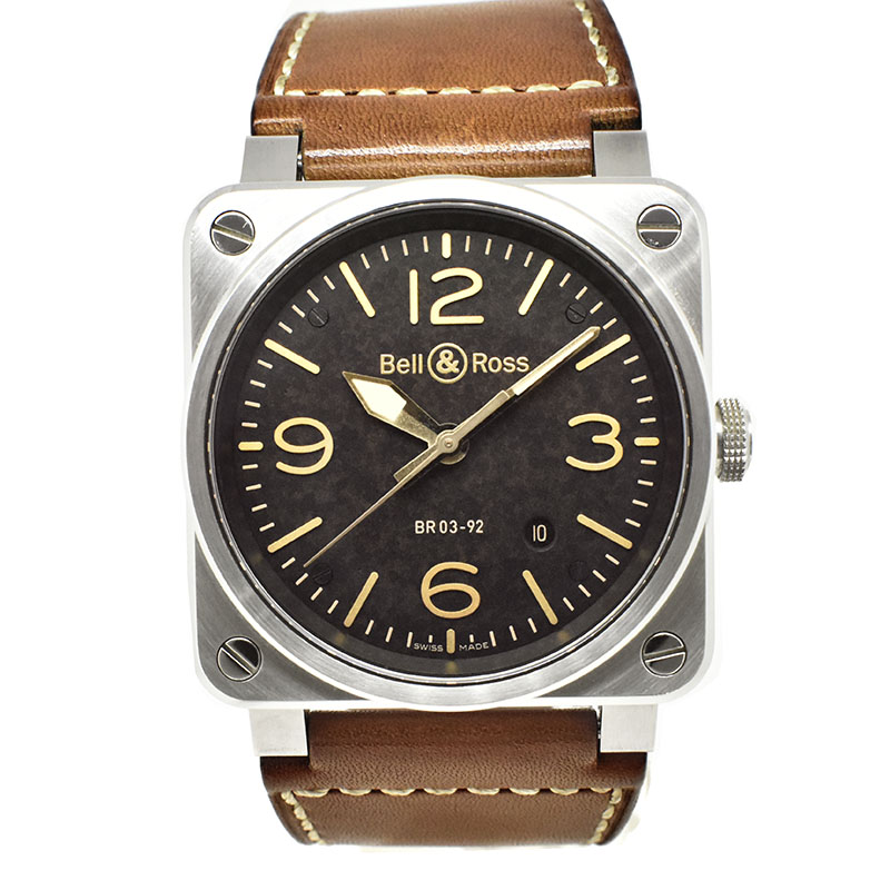 ベル＆ロス　BELL＆ROSS　BR03-92 ゴールデンヘリテージ　BR0392-ST-G-HE/SCA/2　ブラック　42mm　USED　中古
