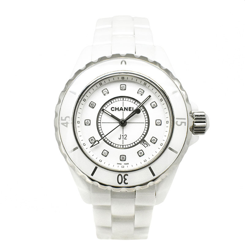 シャネル　CHANEL　J12　33mm　H1628　12Pダイヤ　クォーツ　USED　中古